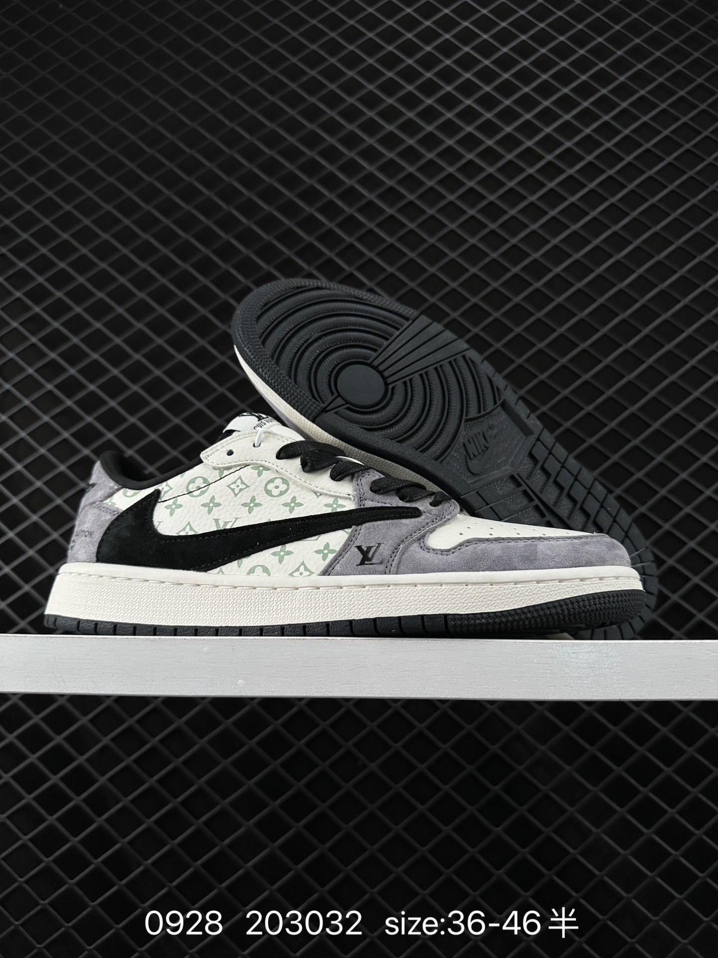 fragment design x Travis Scott x Nike Air Jordan 1 Low OG SP”Black/Green Toe“